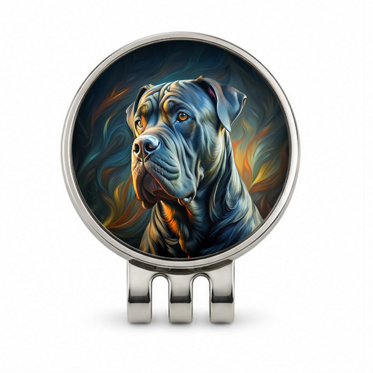 Cane Corso Dog Abstract Stylized Art Golf Hat Clip with Ball Marker