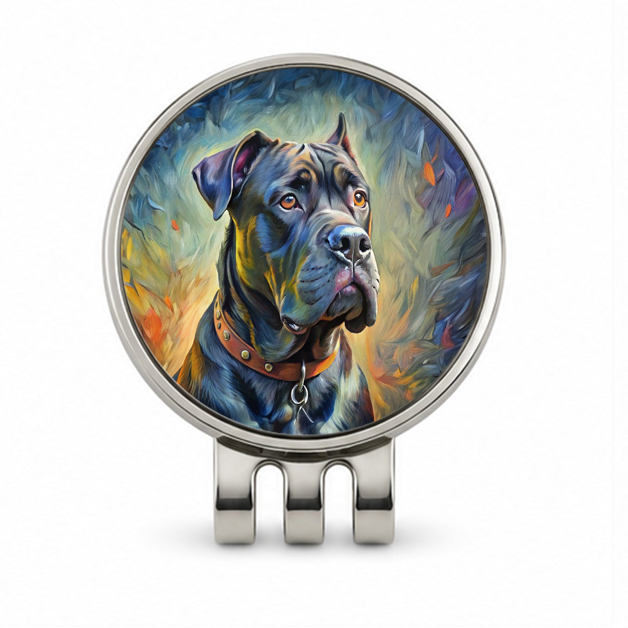 Cane Corso Dog Expressionism Art Golf Hat Clip with Ball Marker