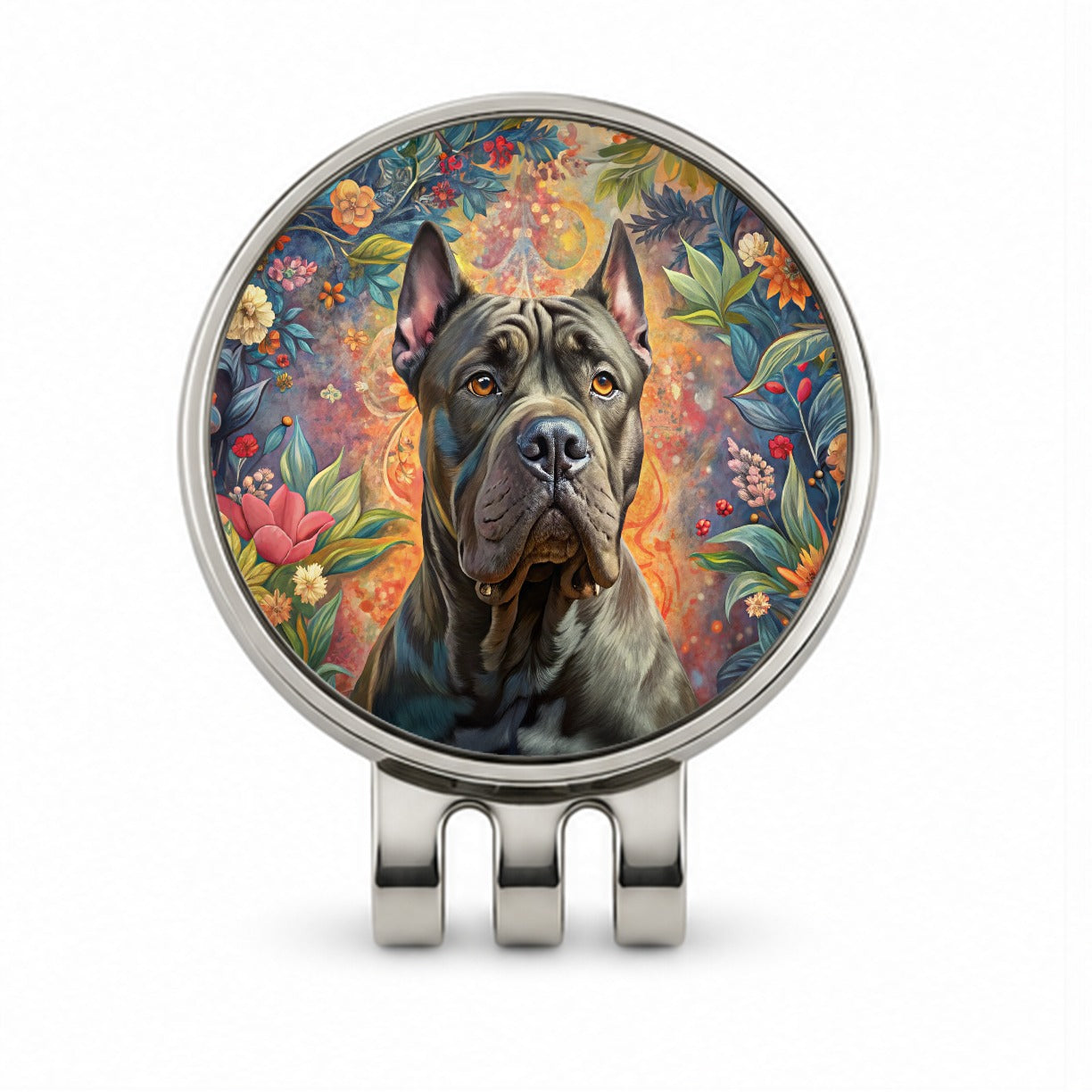 Cane Corso Dog French Bohemian Art Golf Hat Clip with Ball Marker