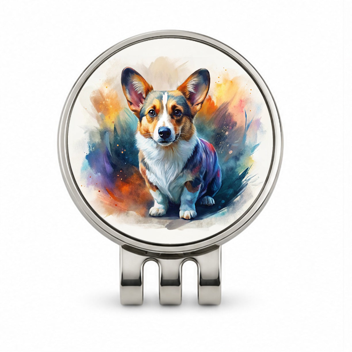 Cardigan Welsh Corgi Dog Contemporary Art Golf Hat Clip with Ball Marker
