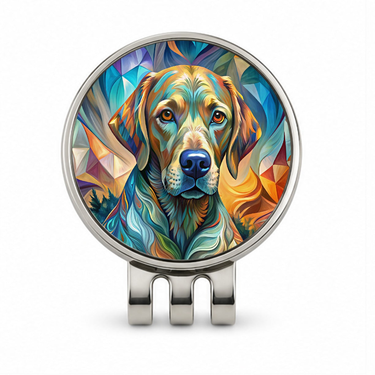 Chesapeake Bay Retriever Dog Abstract Stylized Art Golf Hat Clip with Ball Marker
