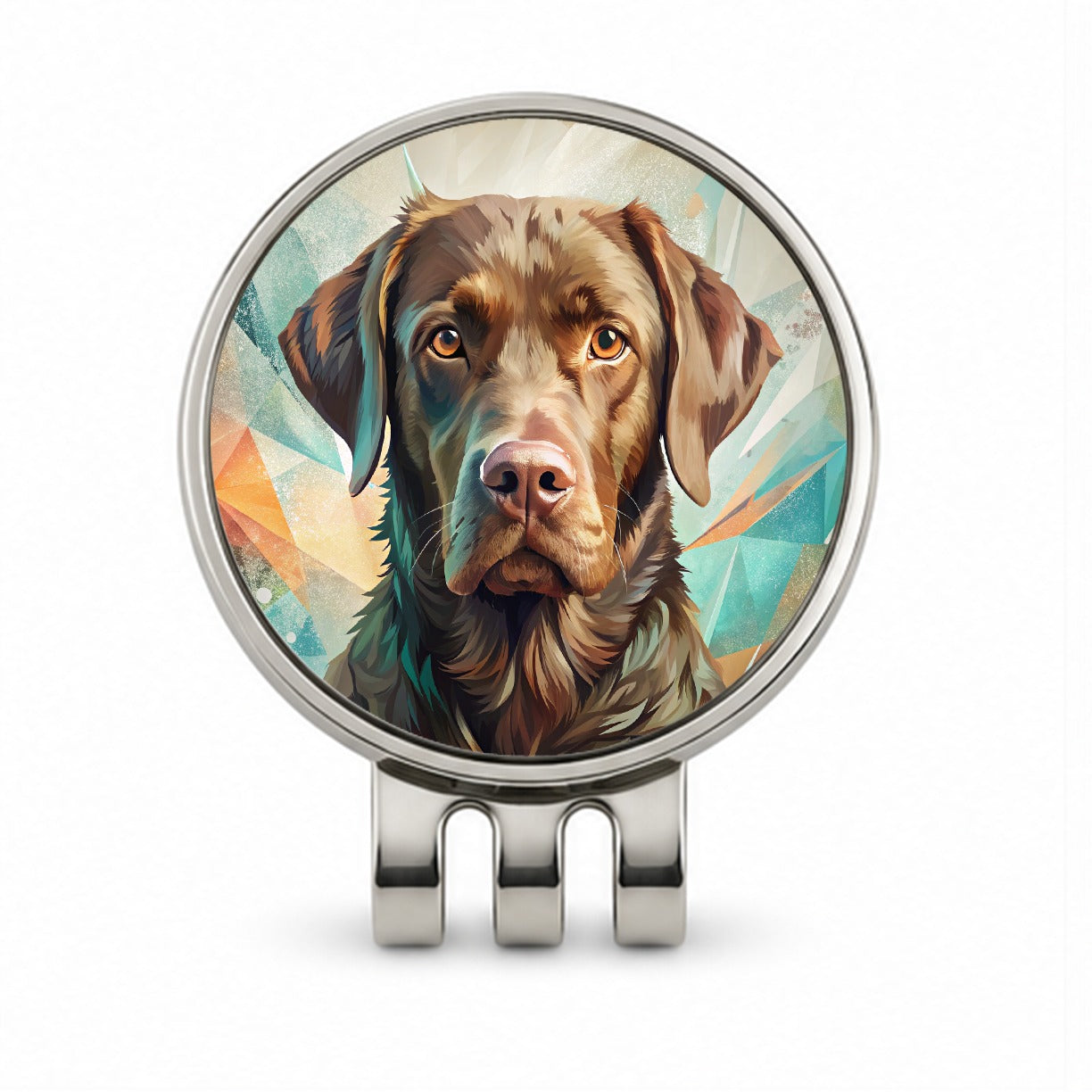 Chesapeake Bay Retriever Dog Contemporary Art Golf Hat Clip with Ball Marker