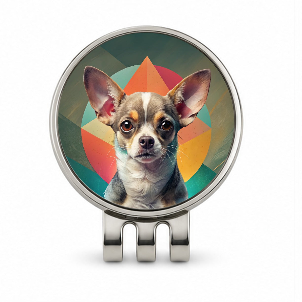 Chihuahua Dog Contemporary Art Golf Hat Clip with Ball Marker