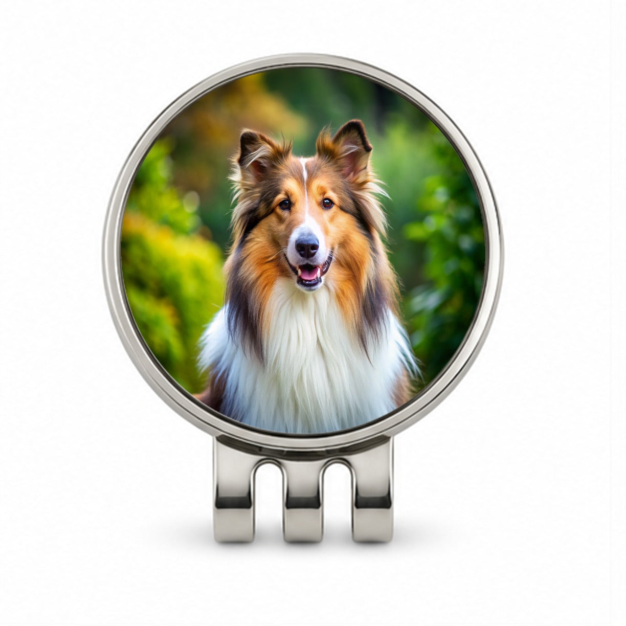 Collie Dog Photo Golf Hat Clip with Ball Marker