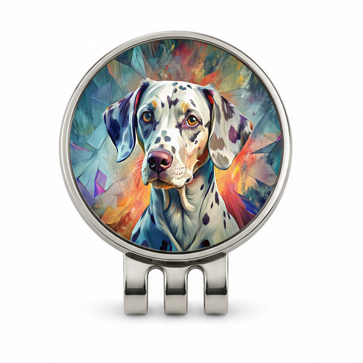 Dalmatian Dog Contemporary Art Golf Hat Clip with Ball Marker