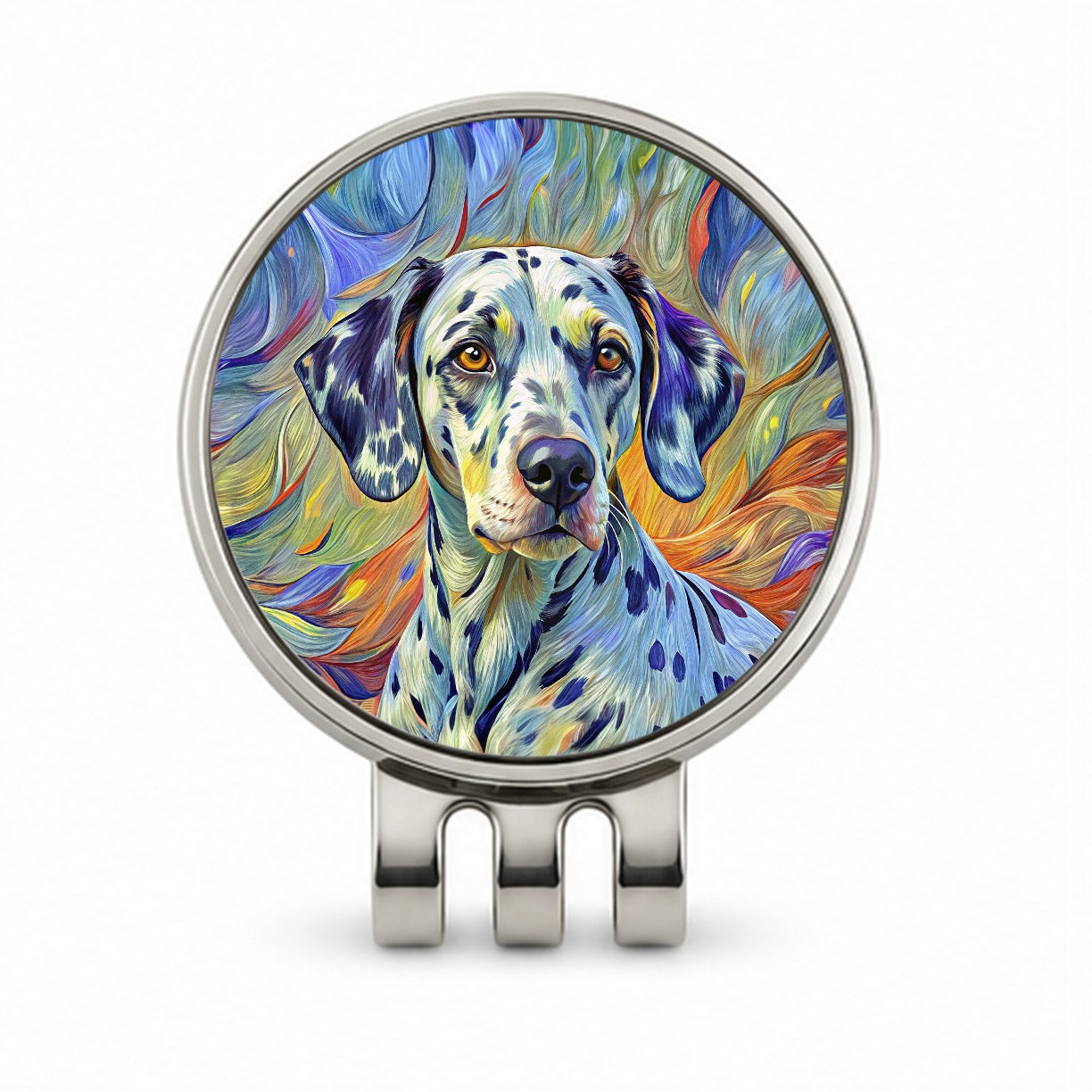 Dalmatian Dog Expressionism Art Golf Hat Clip with Ball Marker