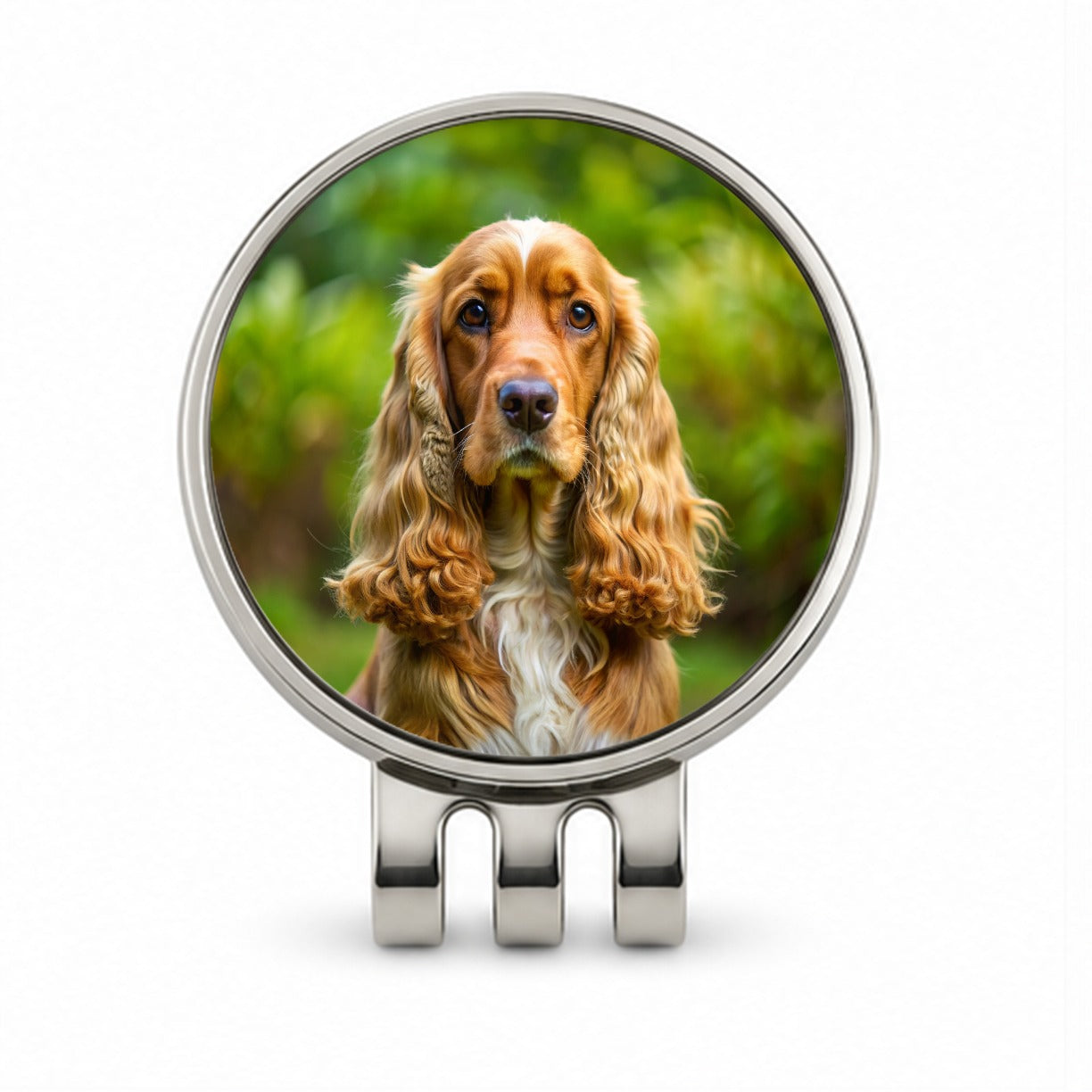 English Cocker Spaniel Dog Photo Golf Hat Clip with Ball Marker