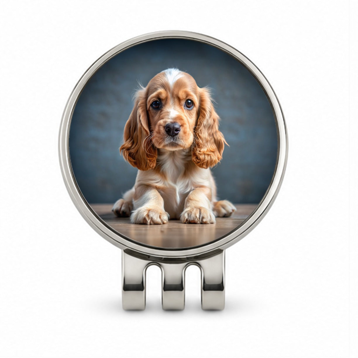 English Cocker Spaniel Dog Puppy Photo Golf Hat Clip with Ball Marker