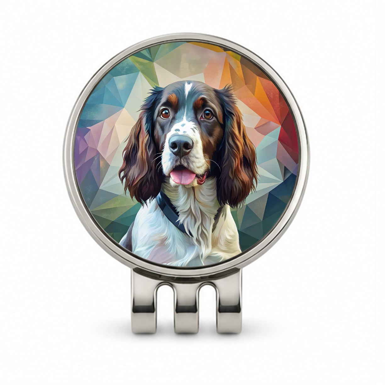 English Springer Spaniel Dog Contemporary Art Golf Hat Clip with Ball Marker