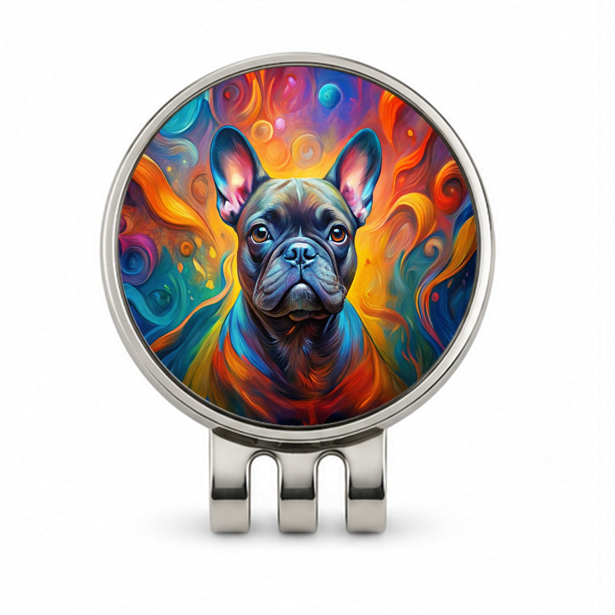 French Bulldog Frenchie Dog Abstract Art Golf Hat Clip with Ball Marker