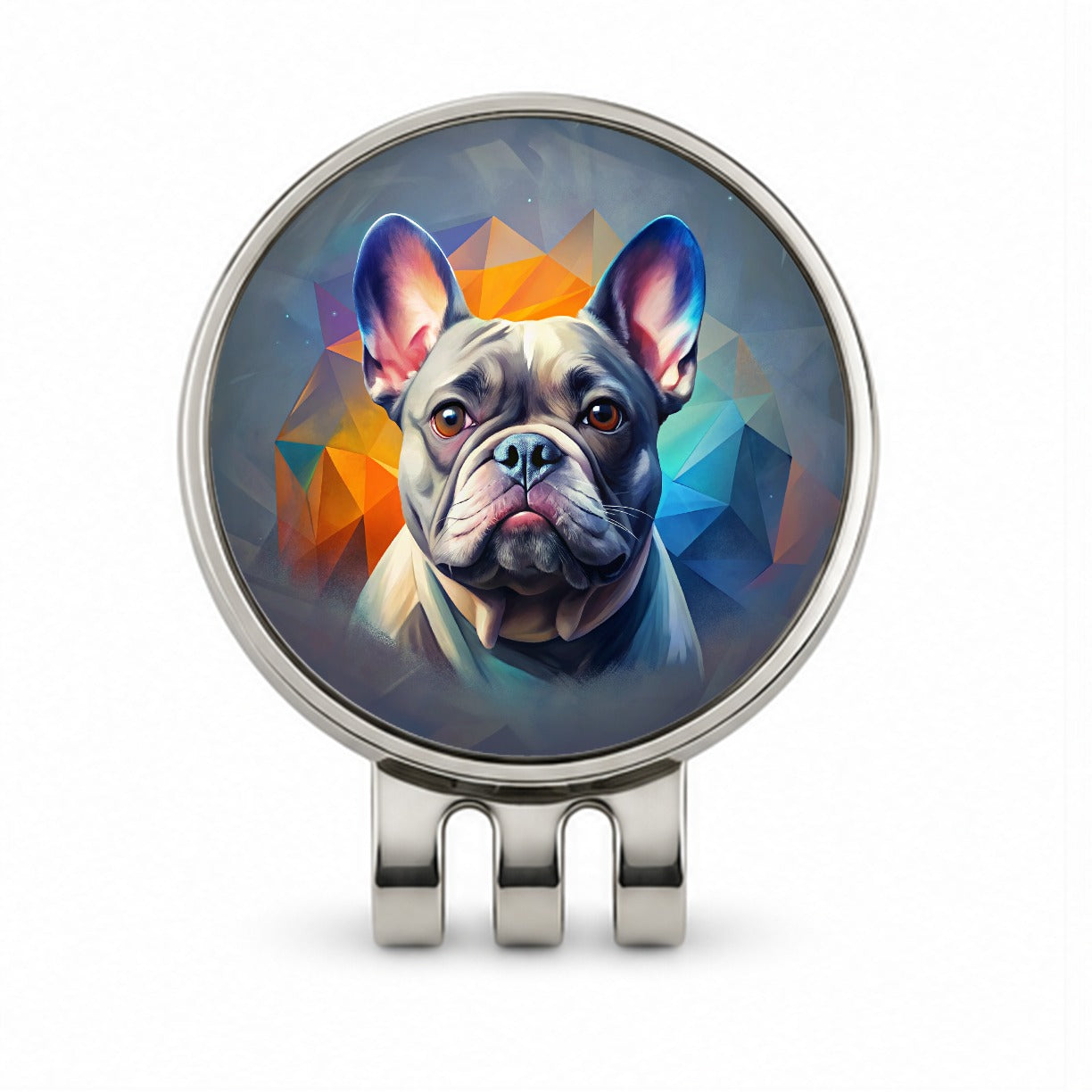French Bulldog Frenchie Dog Contemporary Art Golf Hat Clip with Ball Marker