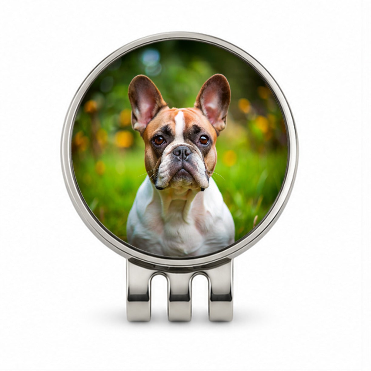 French Bulldog Frenchie Dog Photo Golf Hat Clip with Ball Marker