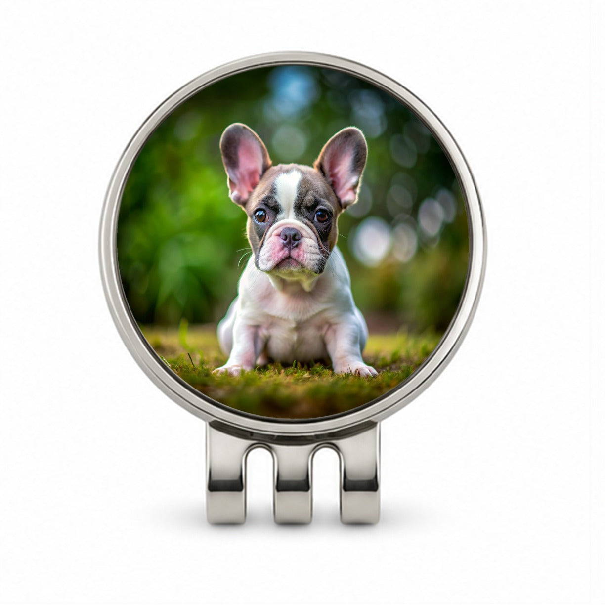 French Bulldog Frenchie Dog Puppy Photo Golf Hat Clip with Ball Marker