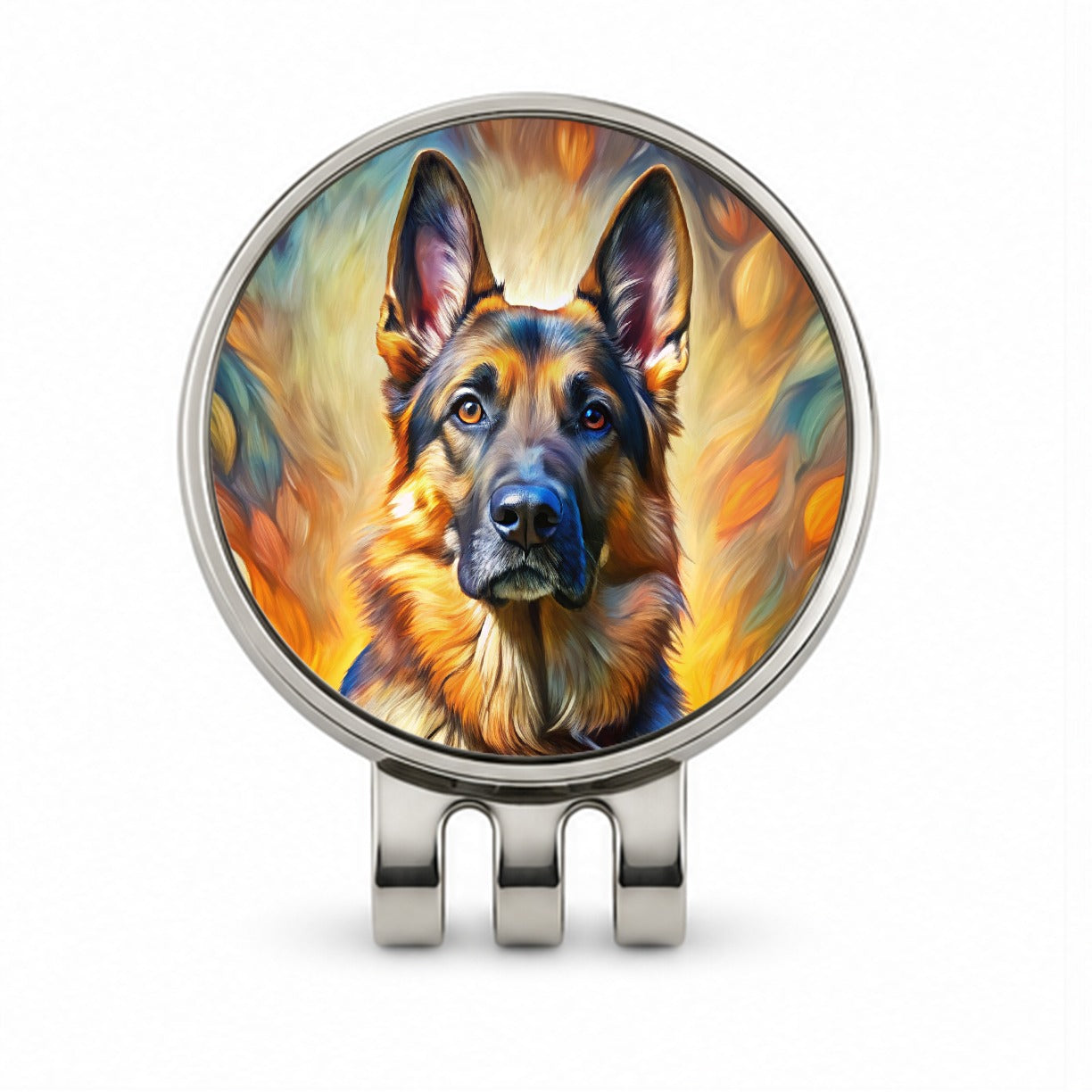 German Shepherd Dog Expressionism Art Golf Hat Clip with Ball Marker