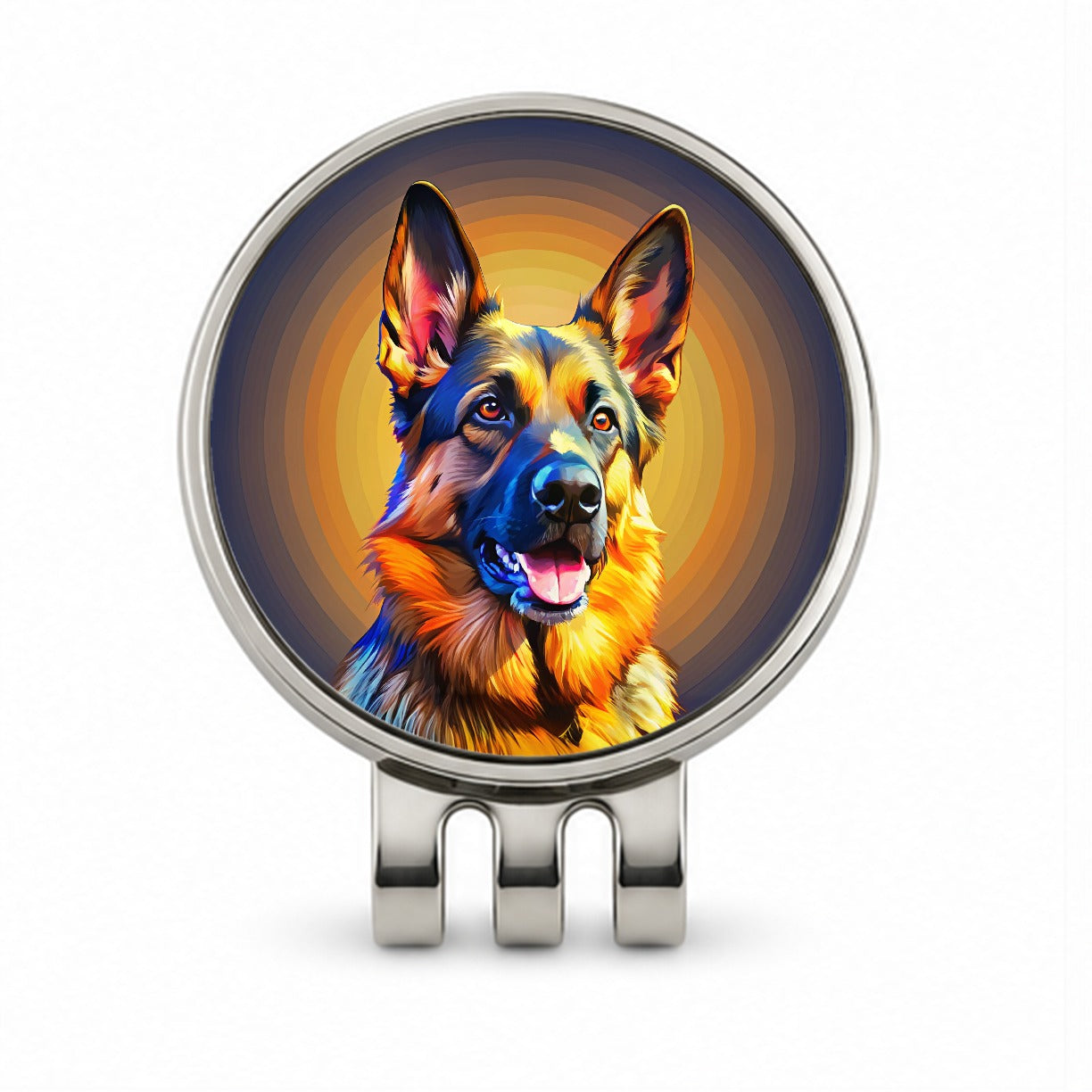 German Shepherd Dog Pop Art Golf Hat Clip with Ball Marker