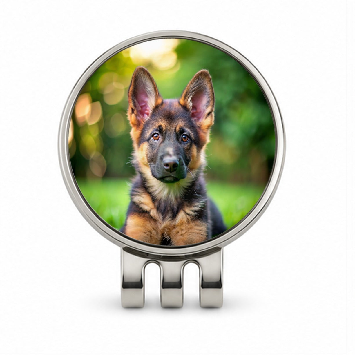 German Shepherd Dog Puppy Photo Golf Hat Clip with Ball Marker