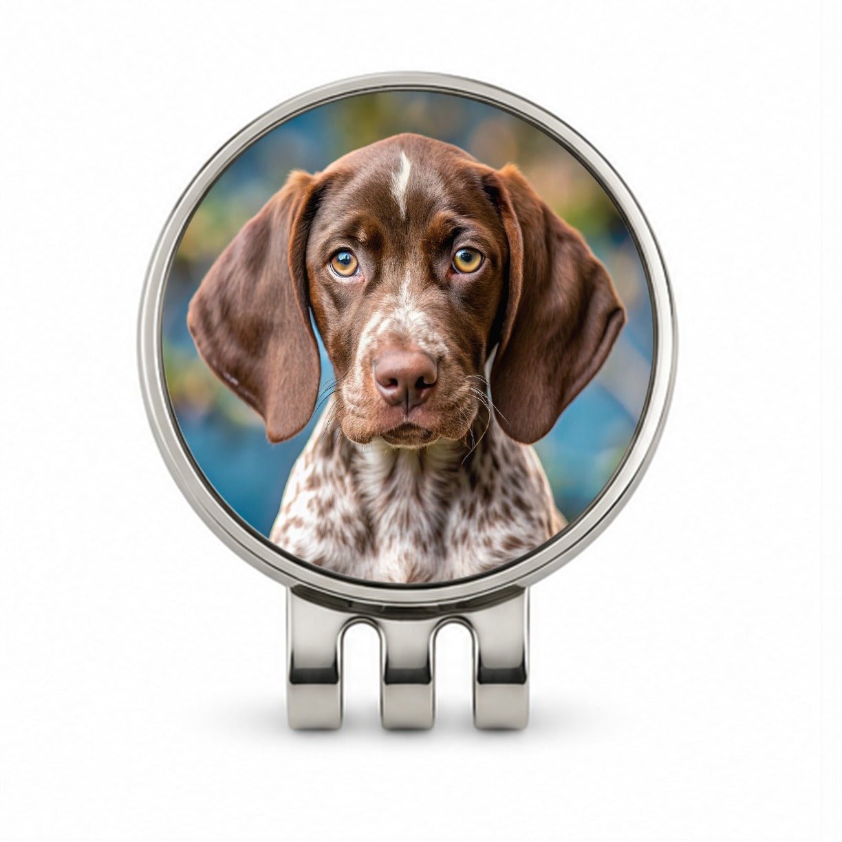 German Shorthaired Pointer Dog Puppy Photo Golf Hat Clip with Ball Marker