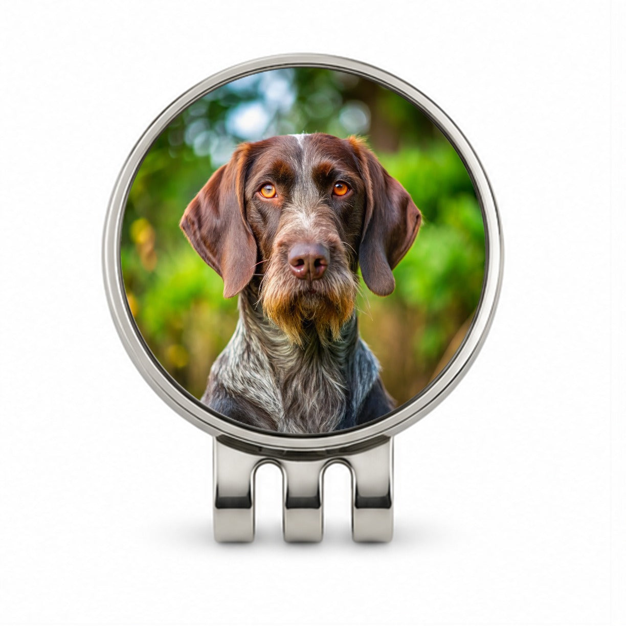 German Wirehaired Pointer Dog Photo Golf Hat Clip with Ball Marker