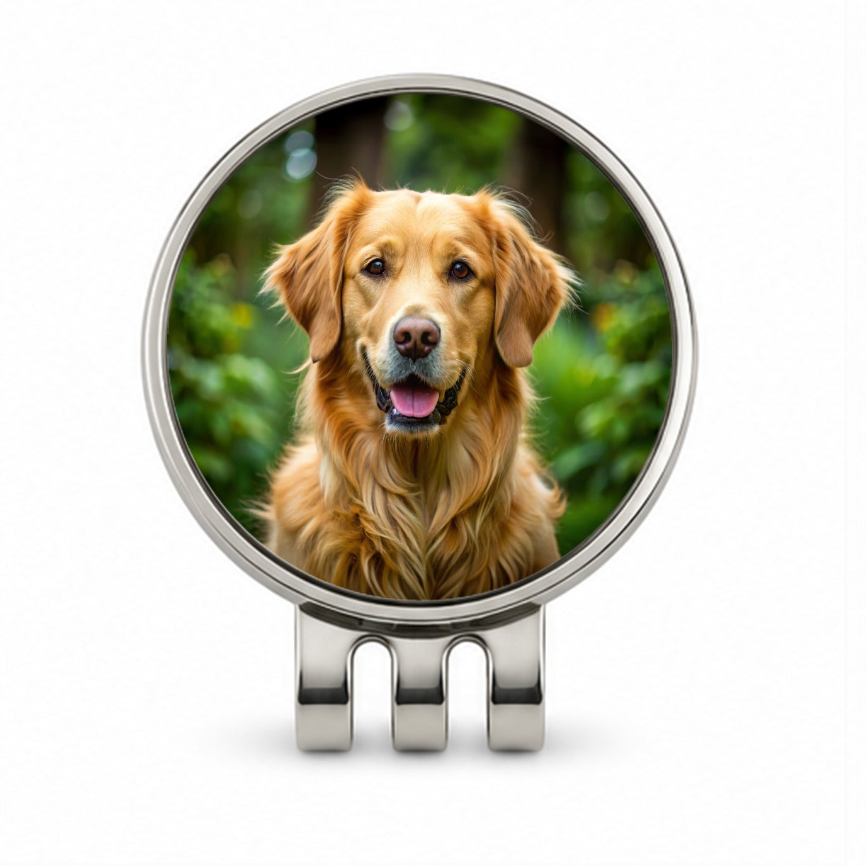 Golden Retriever Dog Photo Golf Hat Clip with Ball Marker