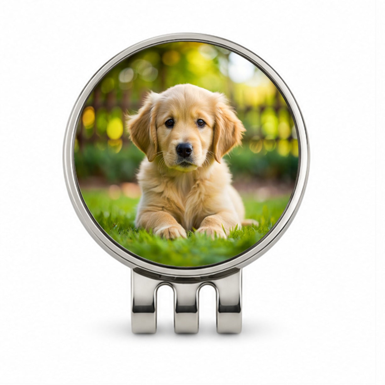 Golden Retriever Dog Puppy Photo Golf Hat Clip with Ball Marker