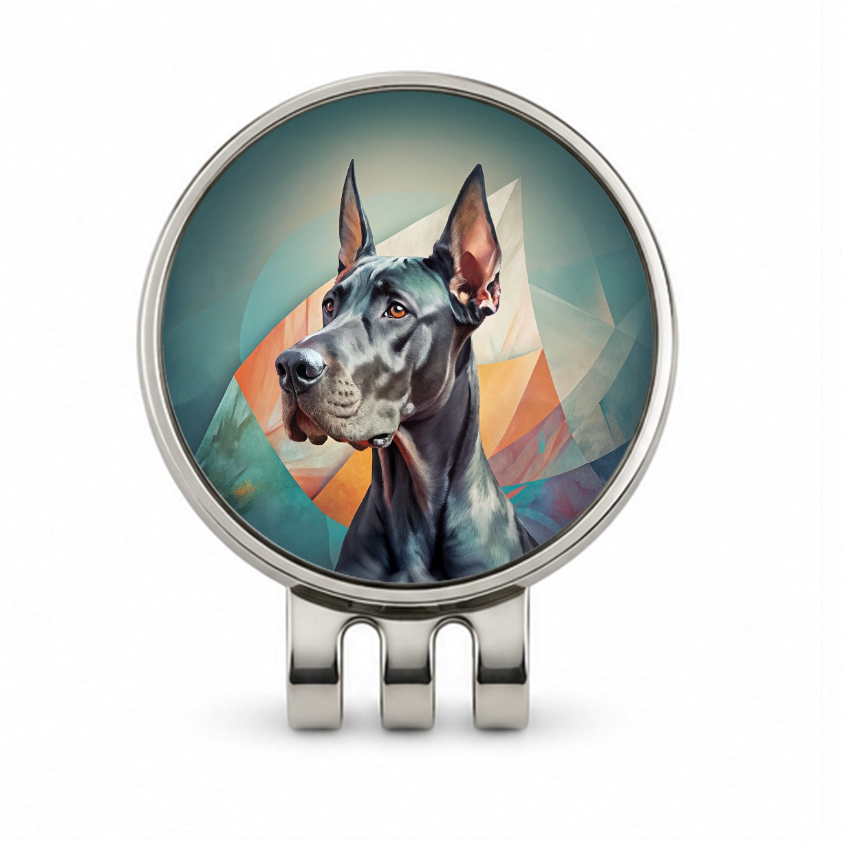 Great Dane Dog Contemporary Art Golf Hat Clip with Ball Marker