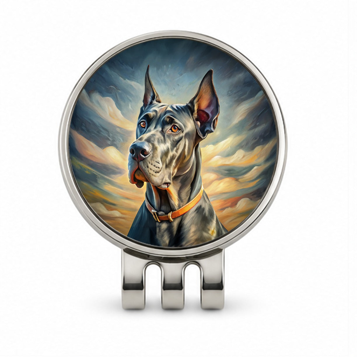 Great Dane Dog Expressionism Art Golf Hat Clip with Ball Marker