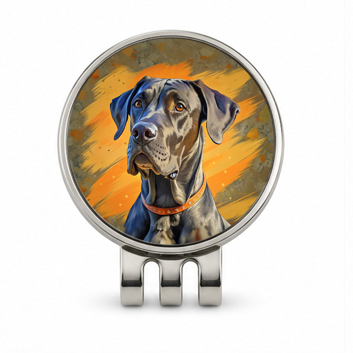 Great Dane Dog Pop Art Golf Hat Clip with Ball Marker