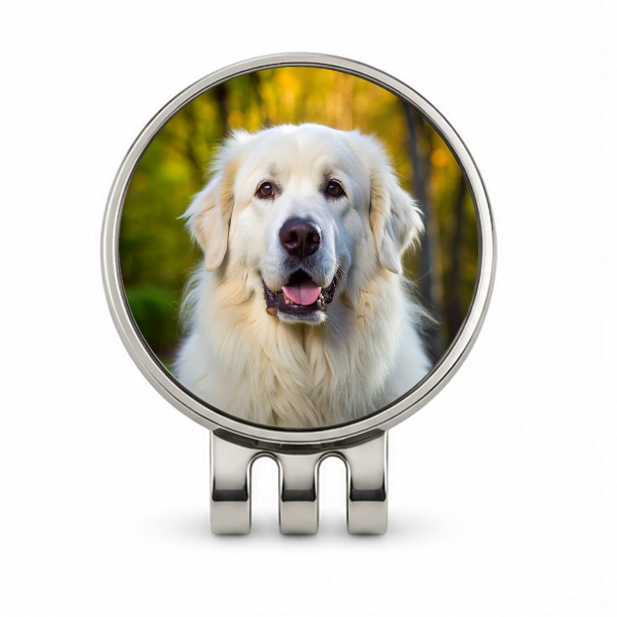 Great Pyrenees Dog Photo Golf Hat Clip with Ball Marker