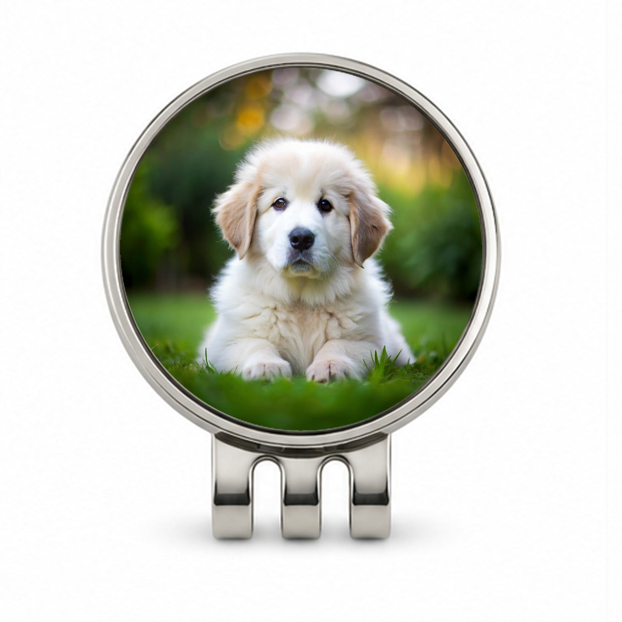 Great Pyrenees Dog Puppy Photo Golf Hat Clip with Ball Marker