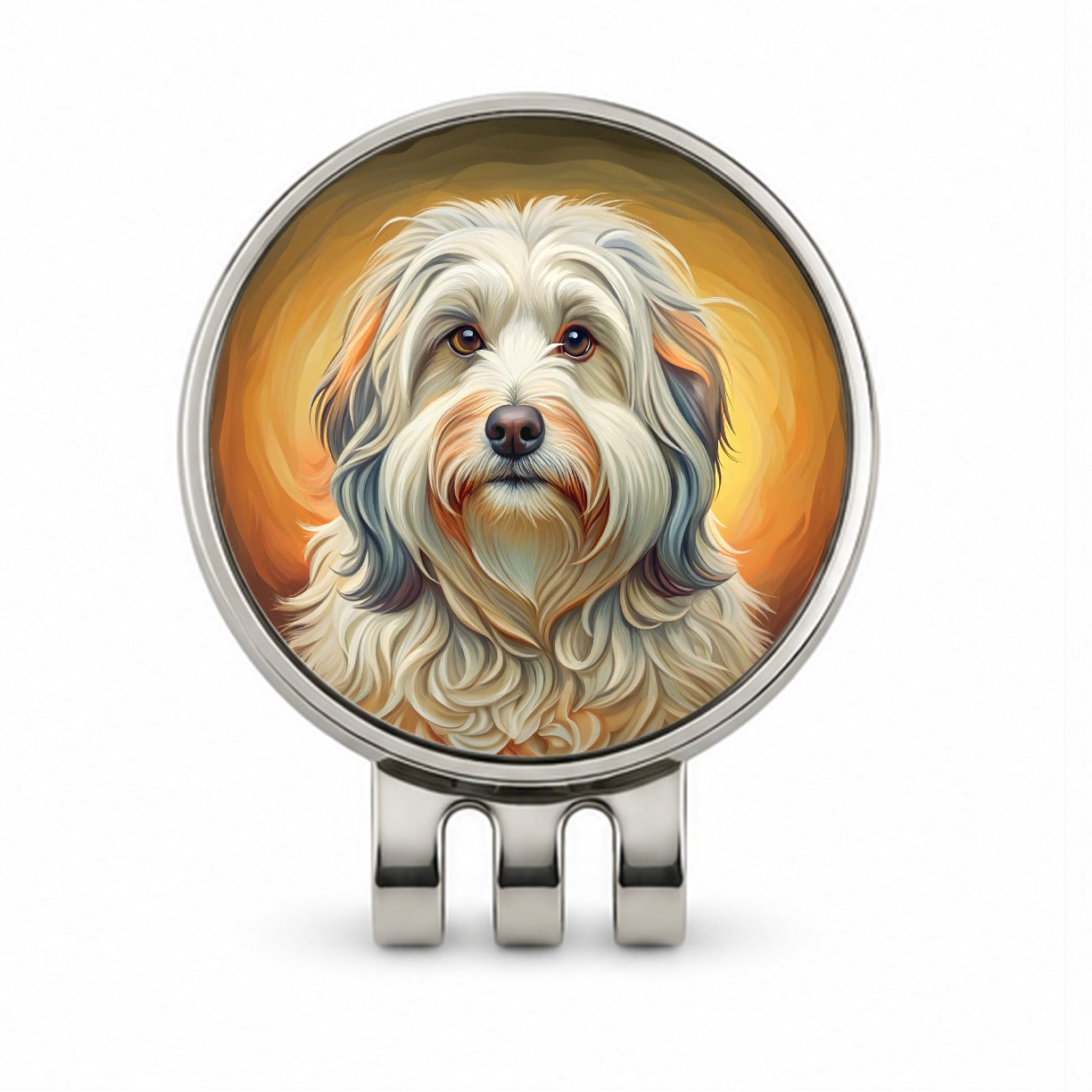 Havanese Dog Art Nouveau Golf Hat Clip with Ball Marker