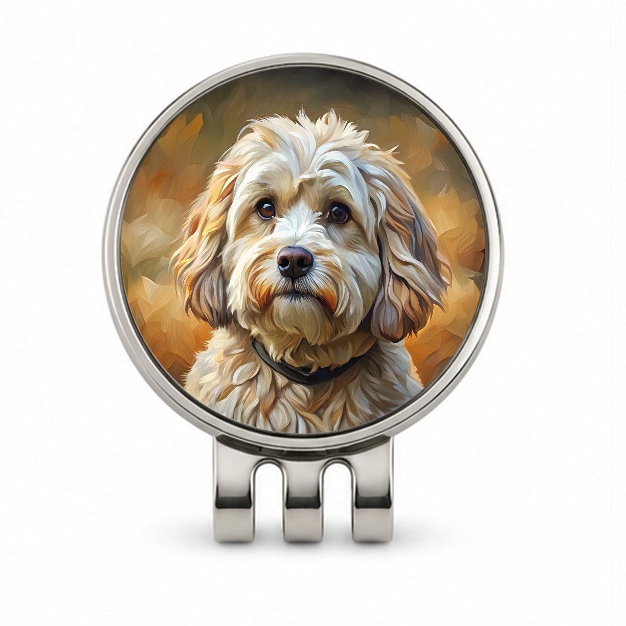 Havanese Dog Expressionism Art Golf Hat Clip with Ball Marker