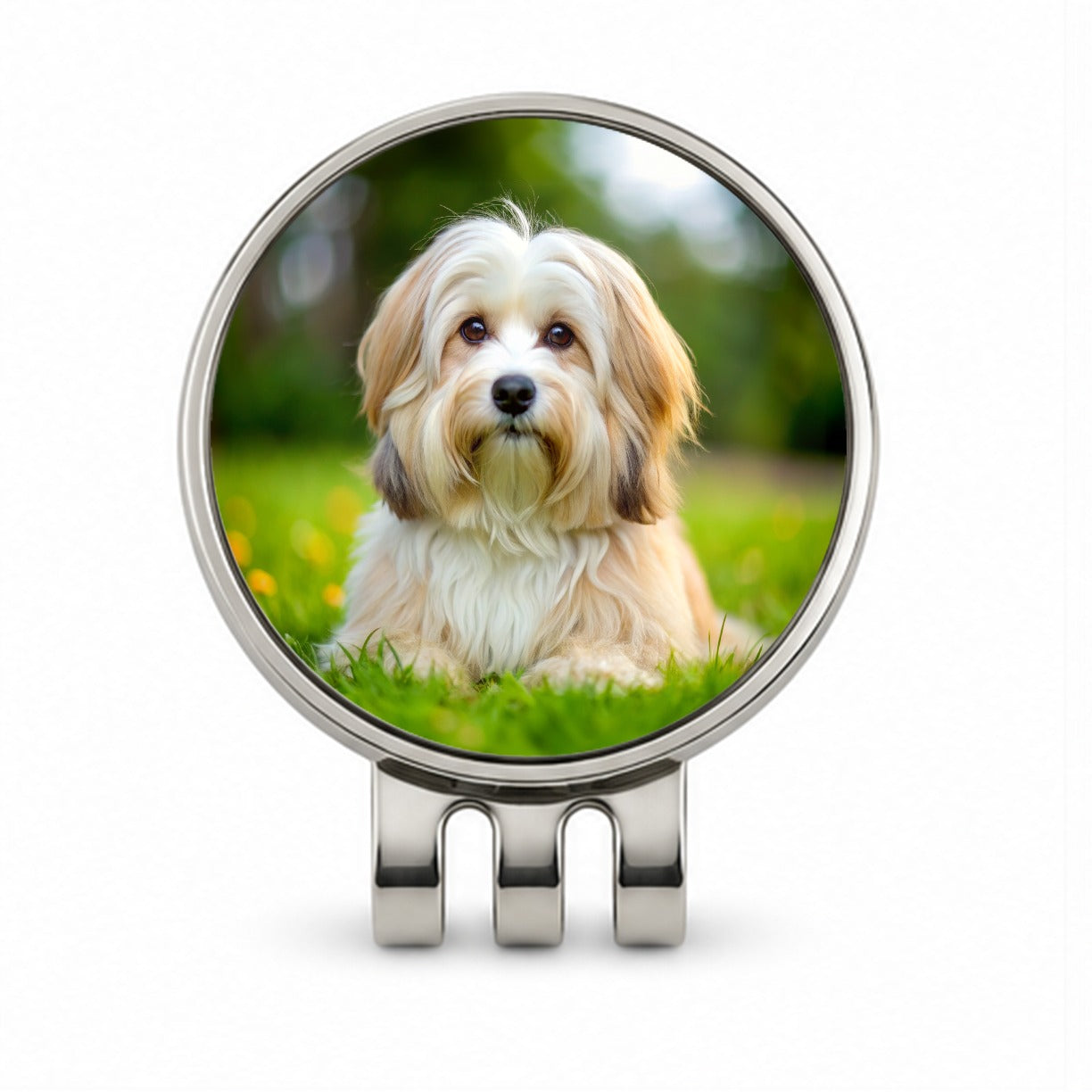 Havanese Dog Photo Golf Hat Clip with Ball Marker