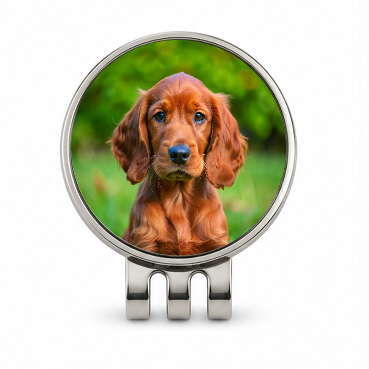 Irish Setter Dog Puppy Photo Golf Hat Clip with Ball Marker