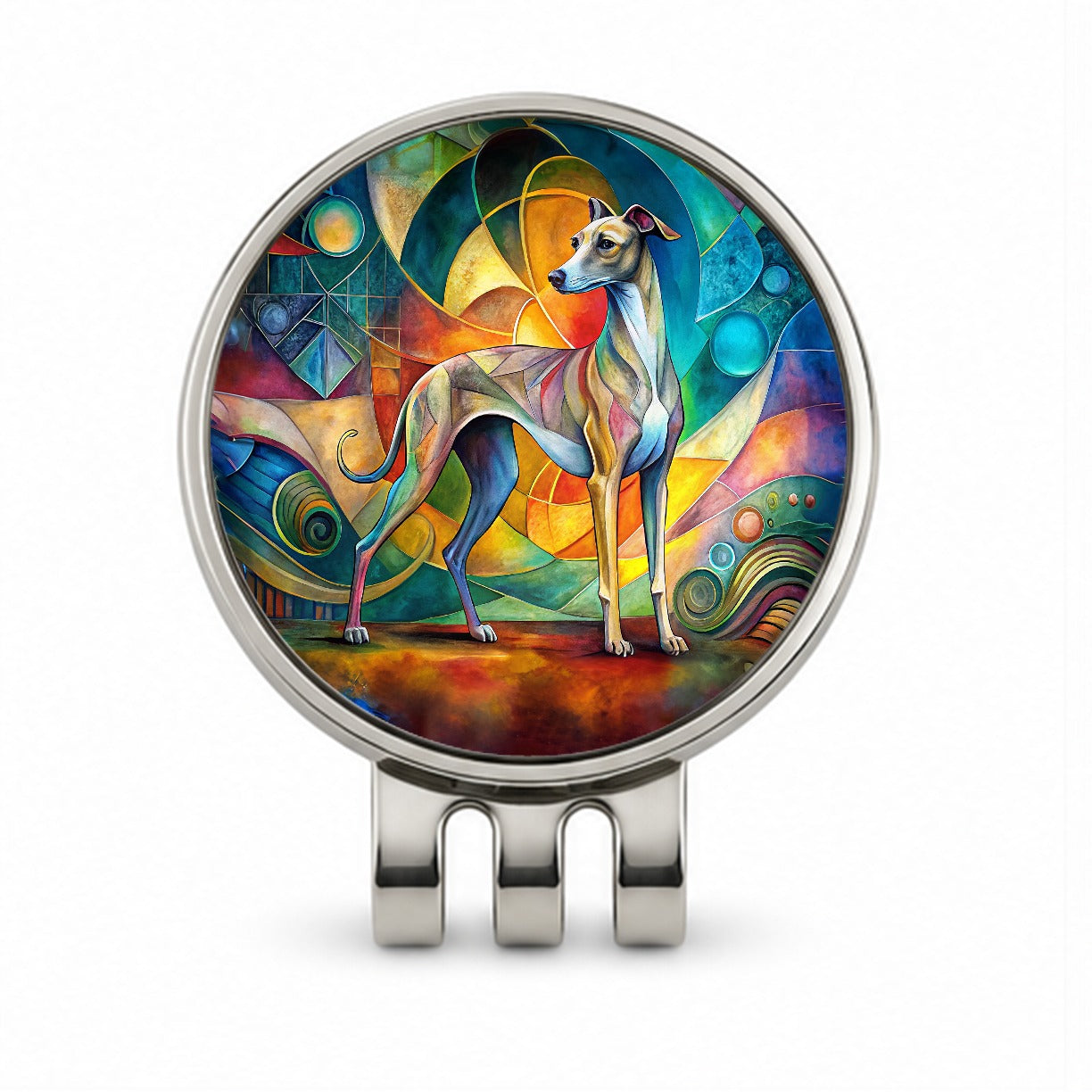 Italian Greyhound Dog Abstract Art Golf Hat Clip with Ball Marker