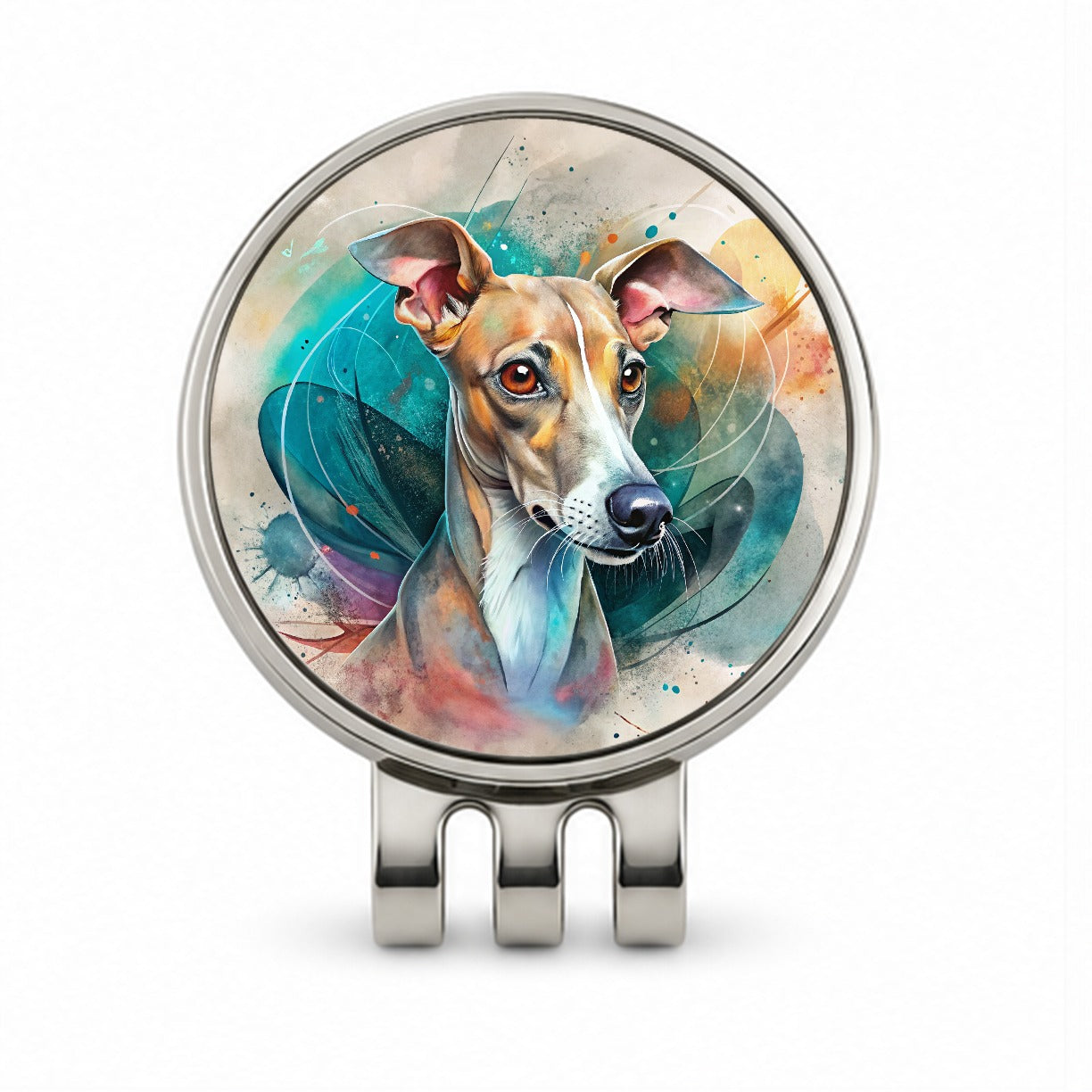 Italian Greyhound Dog Contemporary Art Golf Hat Clip with Ball Marker