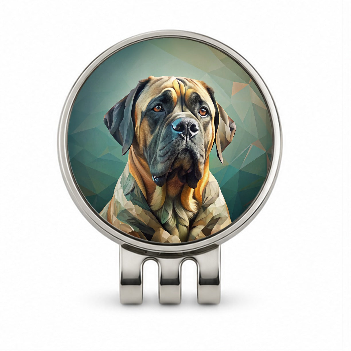 Mastiff Dog Contemporary Art Golf Hat Clip with Ball Marker