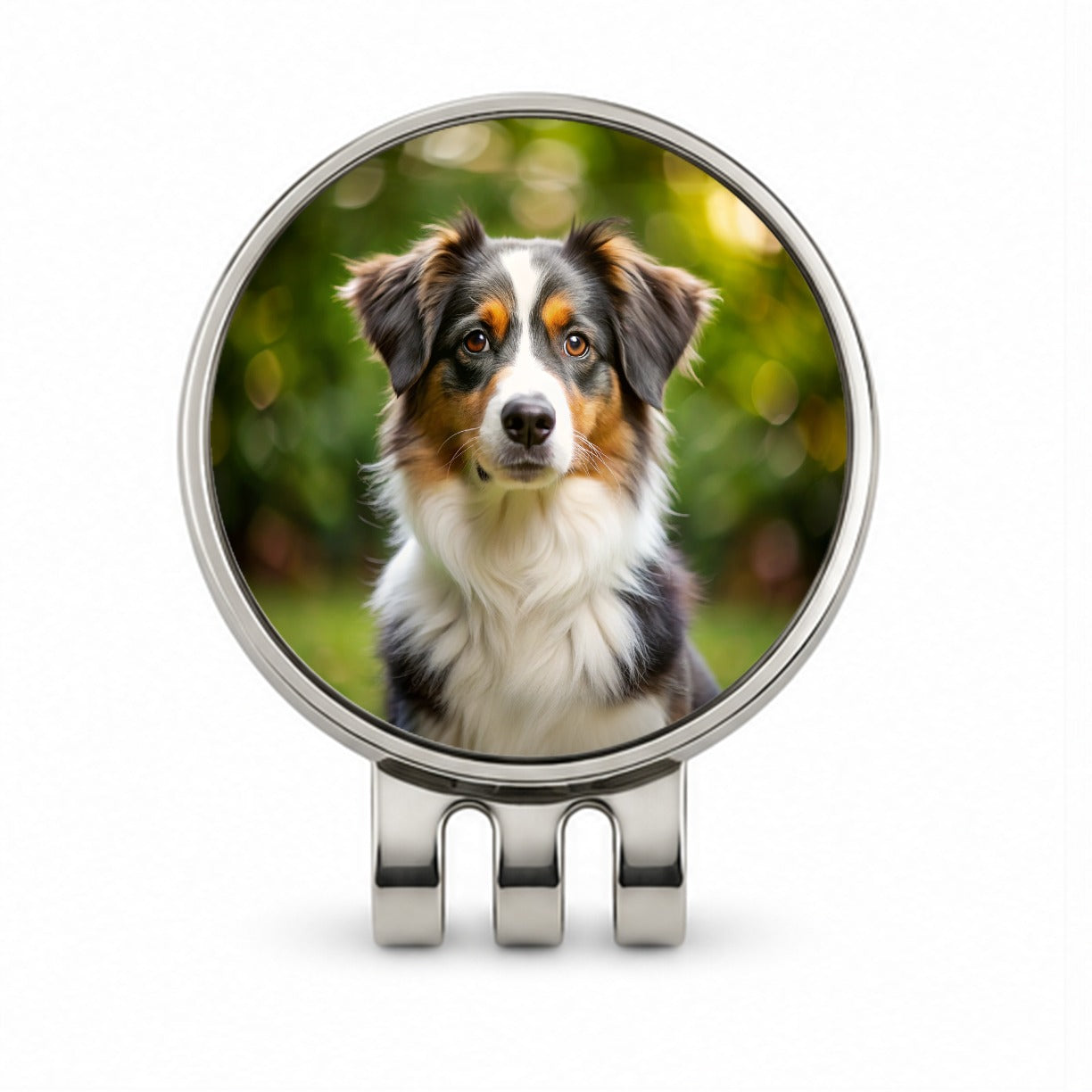 Miniature American Shepherd Dog Photo Golf Hat Clip with Ball Marker