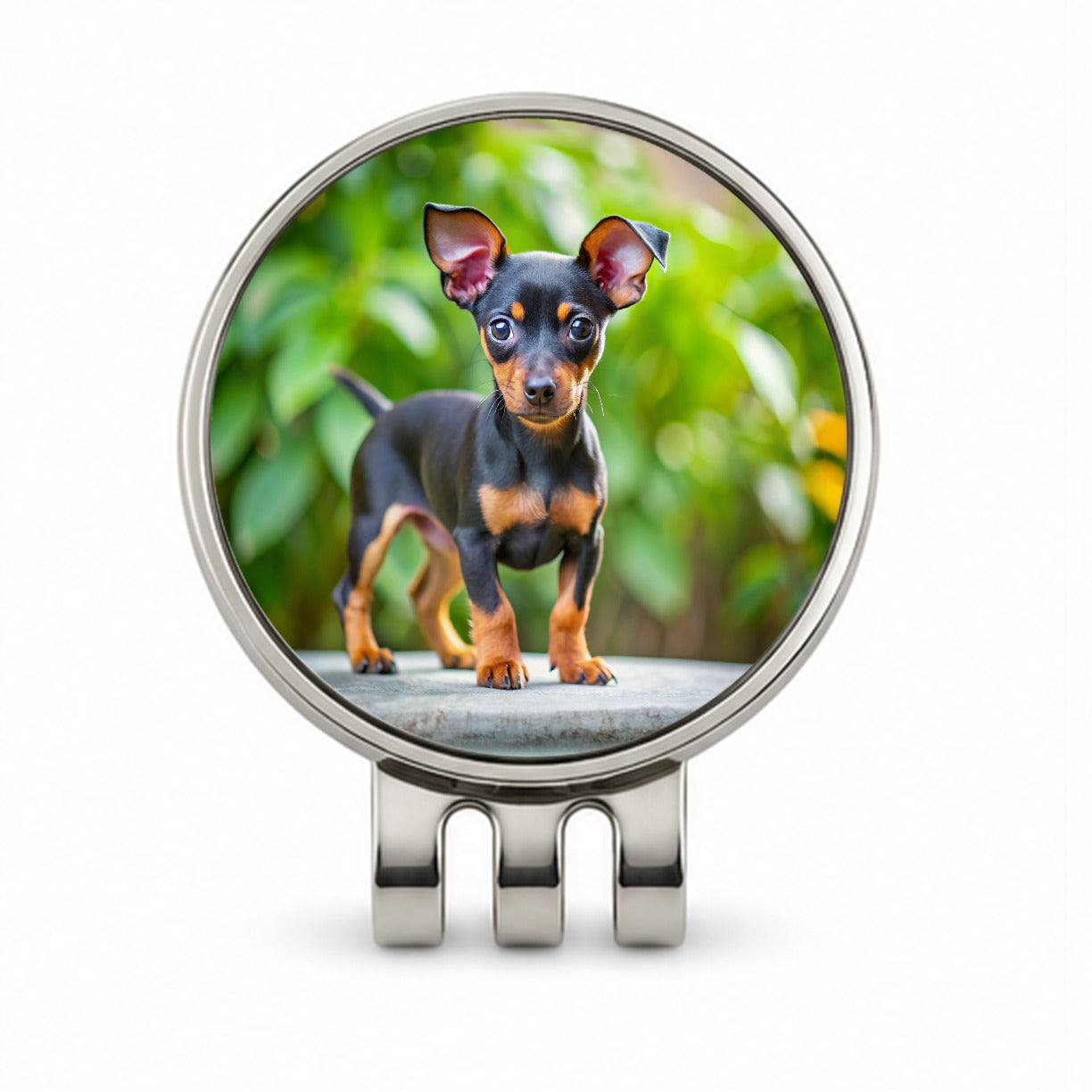 Miniature Pinscher Dog Puppy Photo Golf Hat Clip with Ball Marker