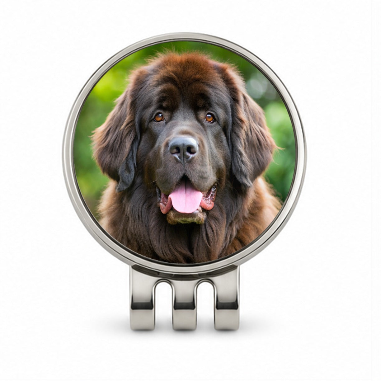 Newfoundland Dog Photo Golf Hat Clip with Ball Marker