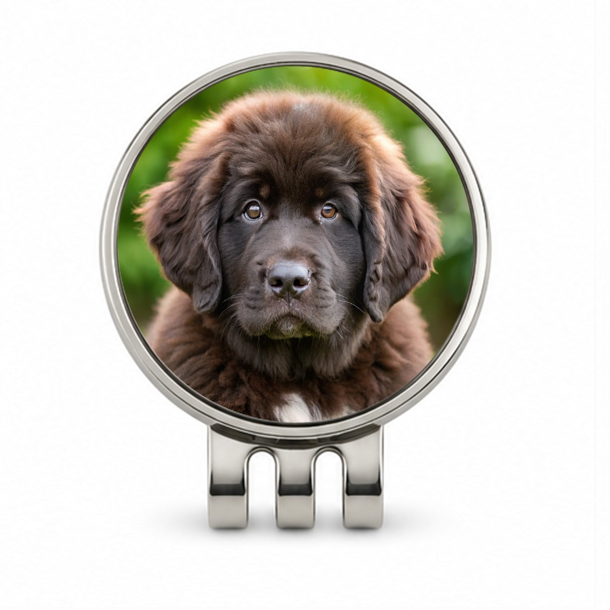 Newfoundland Dog Puppy Photo Golf Hat Clip with Ball Marker