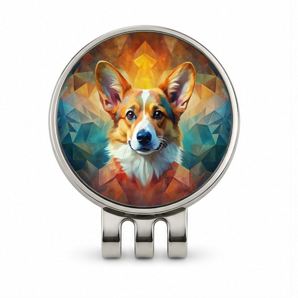 Pembroke Welsh Corgi Dog Abstract Art Golf Hat Clip with Ball Marker