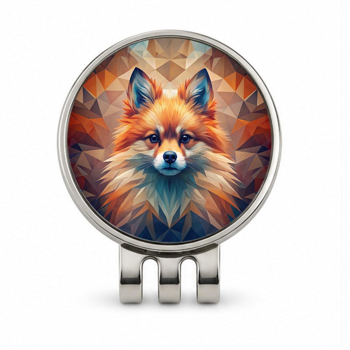 Pomeranian Dog Abstract Stylized Art Golf Hat Clip with Ball Marker