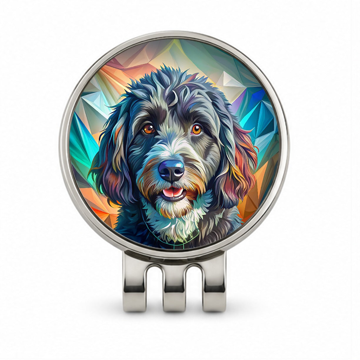 Portuguese Water Dog Pop Art Golf Hat Clip with Ball Marker