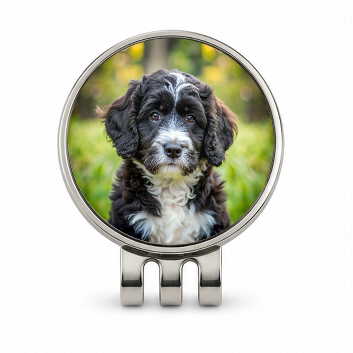 Portuguese Water Dog Puppy Photo Golf Hat Clip with Ball Marker