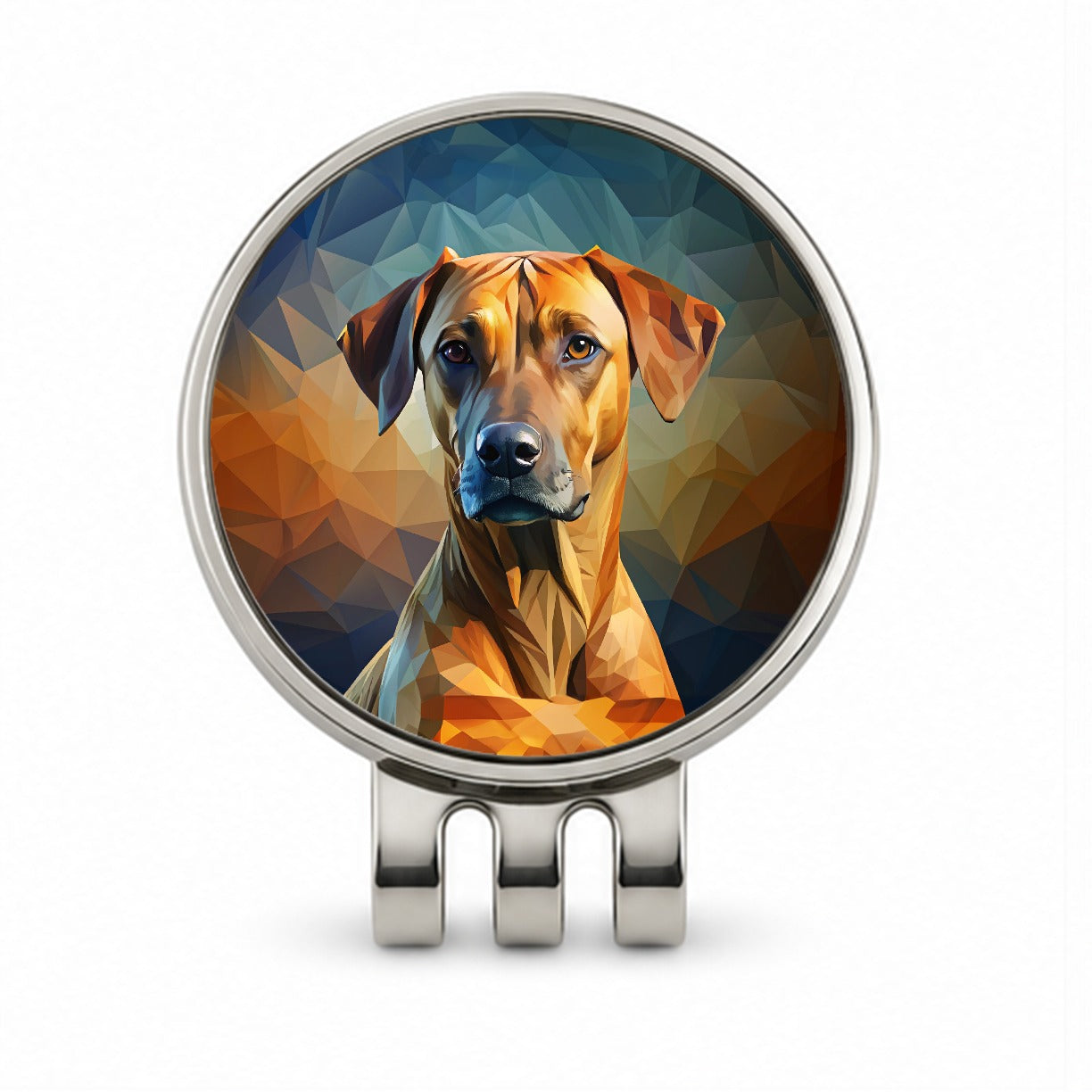 Rhodesian Ridgeback Dog Abstract Stylized Art Golf Hat Clip with Ball Marker