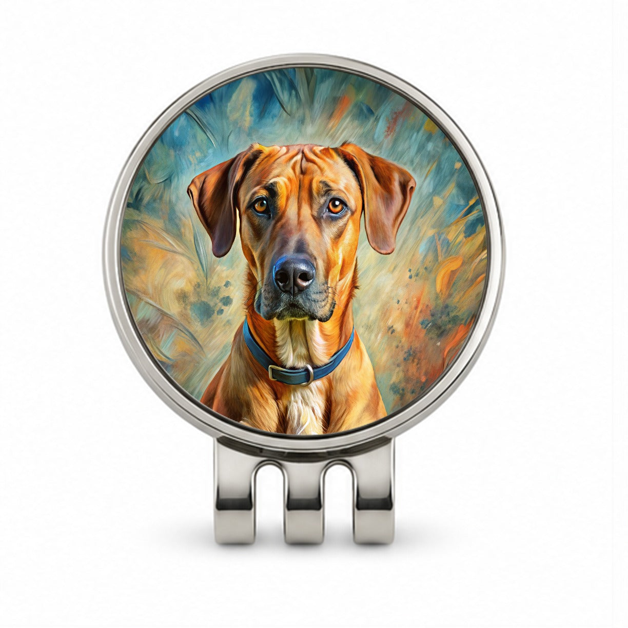 Rhodesian Ridgeback Dog Expressionism Art Golf Hat Clip with Ball Marker