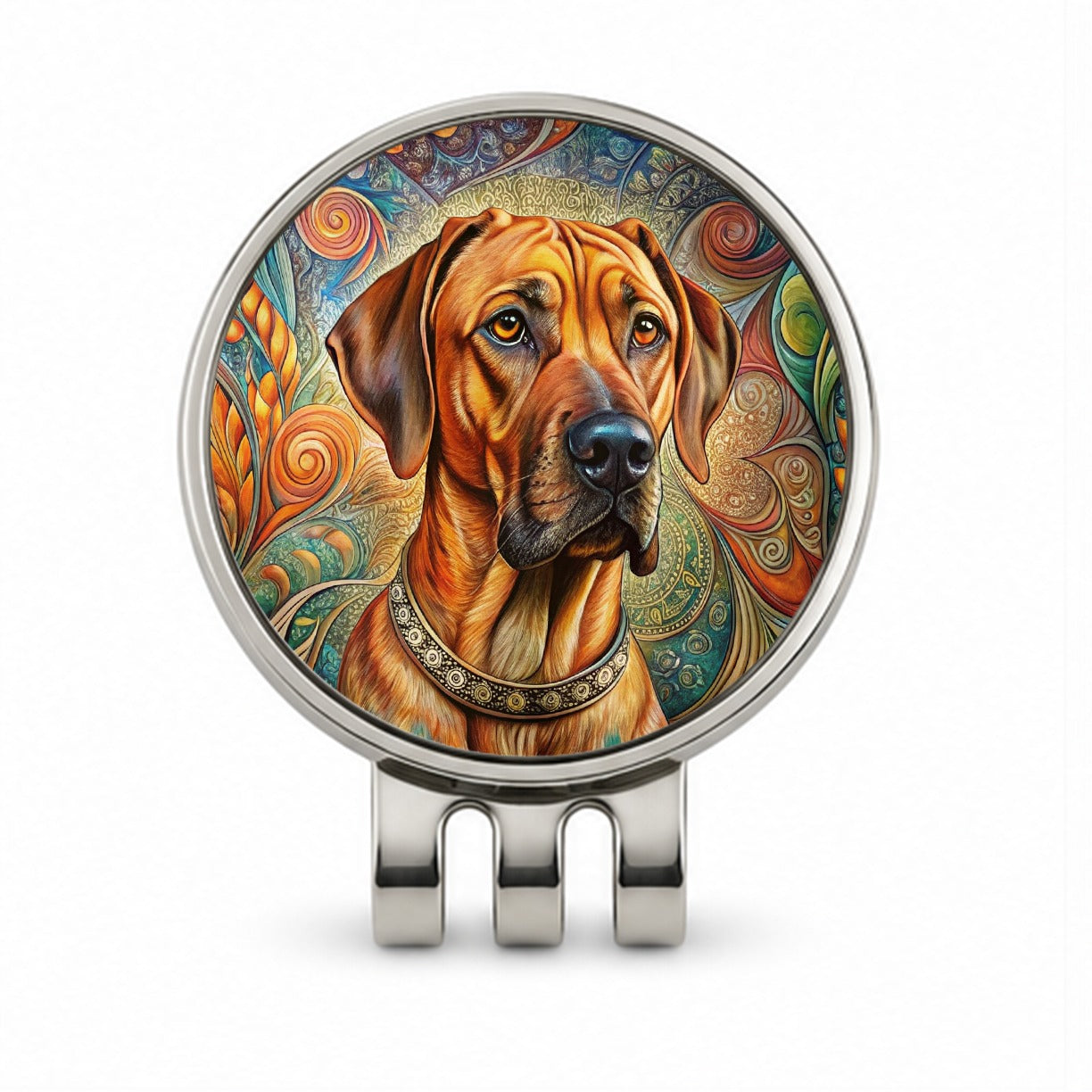 Rhodesian Ridgeback Dog French Bohemian Art Golf Hat Clip with Ball Marker