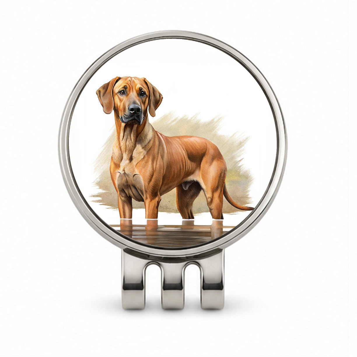 Rhodesian Ridgeback Dog Illustration Golf Hat Clip with Ball Marker