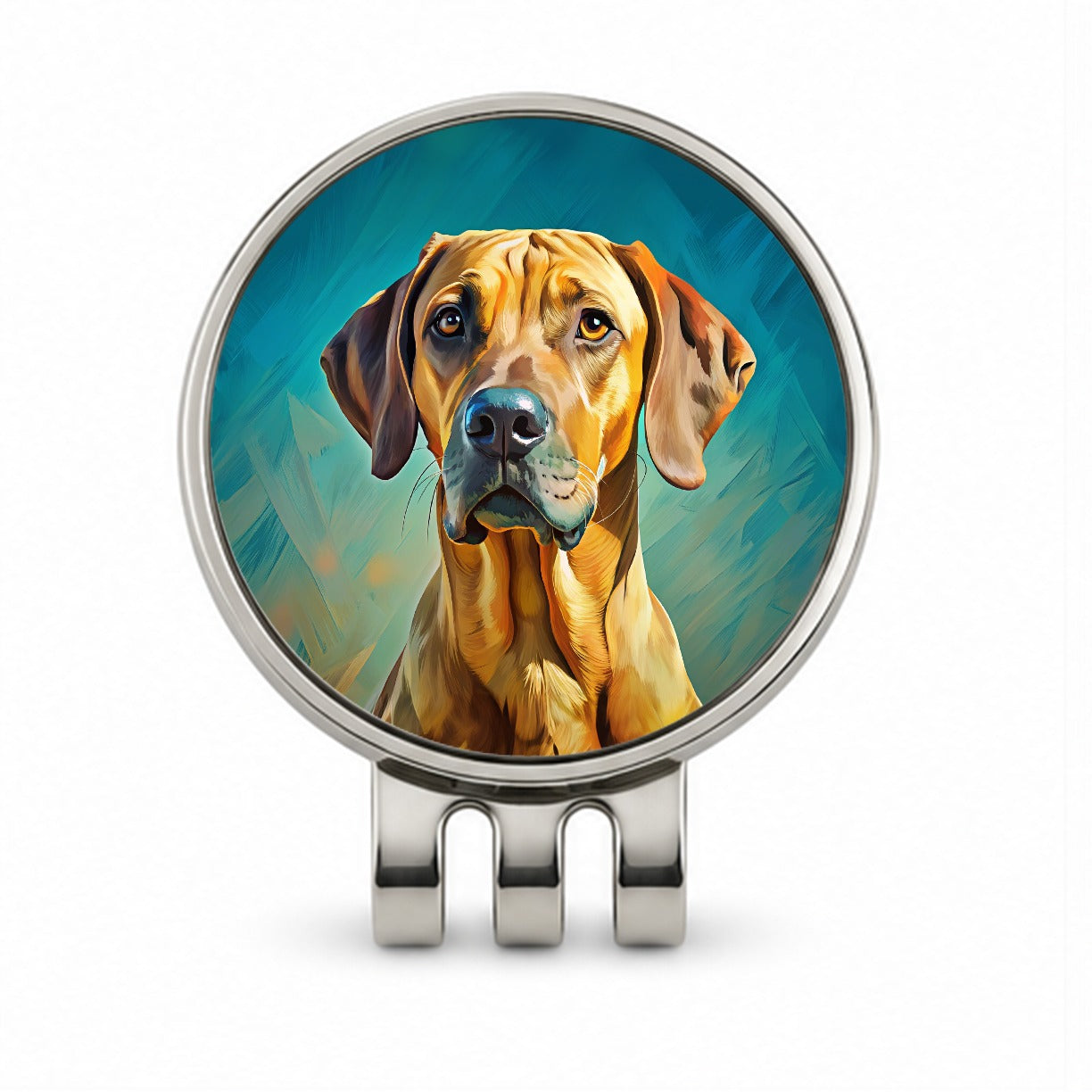Rhodesian Ridgeback Dog Pop Art Golf Hat Clip with Ball Marker