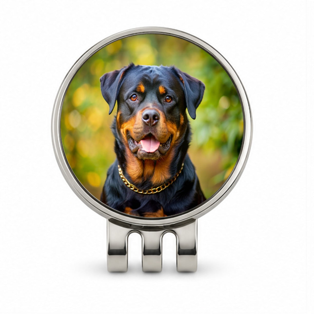 Rottweiler Dog Photo Golf Hat Clip with Ball Marker